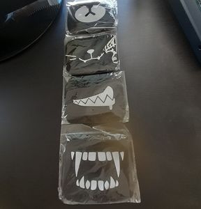 Lot of 4 Dust Masks w/ Cartoon faces. Reusable!